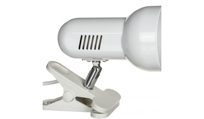 Activejet Clip-on desk lamp, white, metal, E27 thread