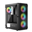Logic arvutikorpus Portos ARGB Midi USB 3.0, must