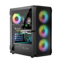 Logic arvutikorpus Portos ARGB Midi USB 3.0, must