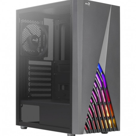 Aerocool DELTABKV1 ATX PC korpus RGB esipaneel täiskülgaken 12cm ventilaator must