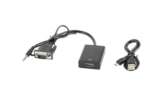 Lanberg AD-0021-BK videokaabli adapter 0,2 m HDMI Type A (Standard) VGA (D-Sub) must