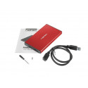 NATEC HDD ENCLOSURE RHINO GO (USB 3.0, 2.5", RED)