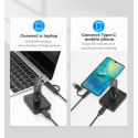 Gembird DD-U3M2 Desktop USB Type-C M.2 SATA & NVME SSD drive docking station, black