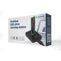 Gembird DD-U3M2 Desktop USB Type-C M.2 SATA & NVME SSD drive docking station, black