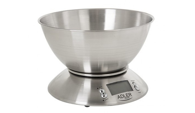 Adler AD 3134 Electronic kitchen scale Stainless steel Round