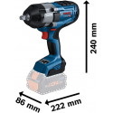 Bosch cordless impact wrench BITURBO GDS 18V-1000 Professional, 18V (blue/black, 2x battery ProCORE1