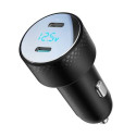 Joyroom Car Charger with Digital Display, U+C, QC 3.0, PD, 70W, Black (JR-CCD02)