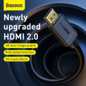 Baseus Video Cable High definition Series HDMI To HDMI 4K 60 Hz, 3D HDR, 18 Gbps, 1m Black (CAKGQ-A0