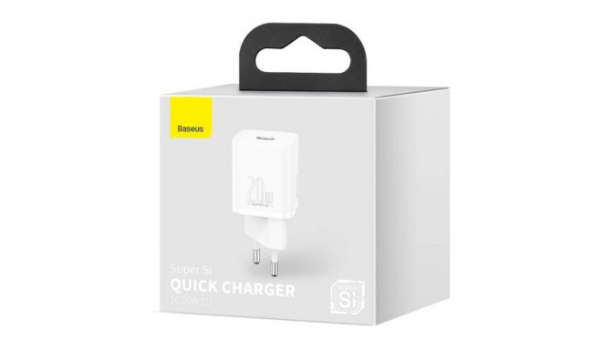 Baseus Travel Charger set Super Si 1C PD Fast charger 20W EU White (CCSUP-B02)