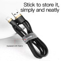 Baseus Lightning Cafule Cable 2A, 3m Gold/Black (CALKLF-RV1)