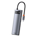 Baseus HUB Metal Gleam Series 8-in-1 Multifunctional (Type-C to PD/4K HD/USB3.0) Docking Station Gra