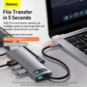 Baseus HUB Metal Gleam Series 8-in-1 Multifunctional (Type-C to PD/4K HD/USB3.0) Docking Station Gra