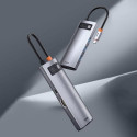 Baseus HUB Metal Glam Series 5-in-1 (3xUSB-A 3.0, Type-C male, Type-C female, HDMI-A), Gray EU (WKWG