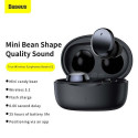 Baseus Earphone Bluetooth Bowie E2 BT 5.2, TWS AV Synchronization, Low Latency, IP55, Black (NGTW090