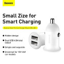 Baseus Car Charger Grain Pro Dual USB 4.8A White (CCALLP-02)