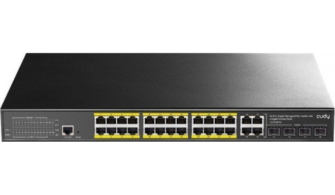 Cudy GS2028PS4 Managed L2 Gigabit Ethernet (10/100/1000) Power over Ethernet (PoE) 1U Black