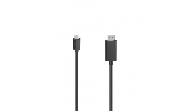 Kaabel USB-C - HDMI Hama 3.0m must topeltvarjestus HDMI UltraHD 4K 4096x2160pix monitorile või proje