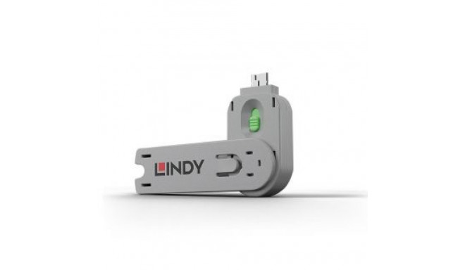LINDY USB PORT BLOCKER KEY/GREEN 40621