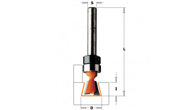 DOVETAIL BIT HW S=6,35 D=14,2X9,5 W/ TOP BRNG