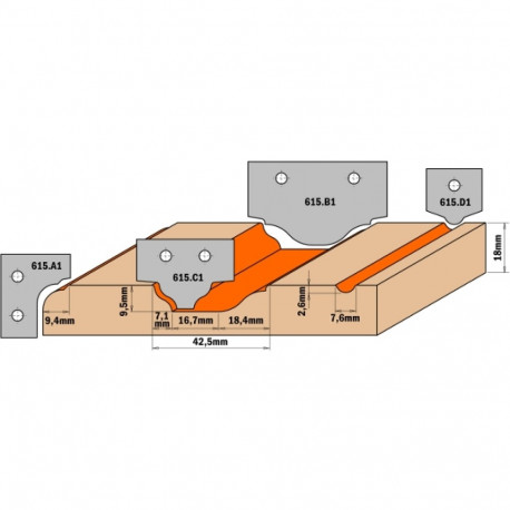 Profiiltera HM, paar (profiil  A2) 30x25x2 mm