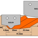 HW KNIFE PAIR (PROFILE A2) 30X25X2