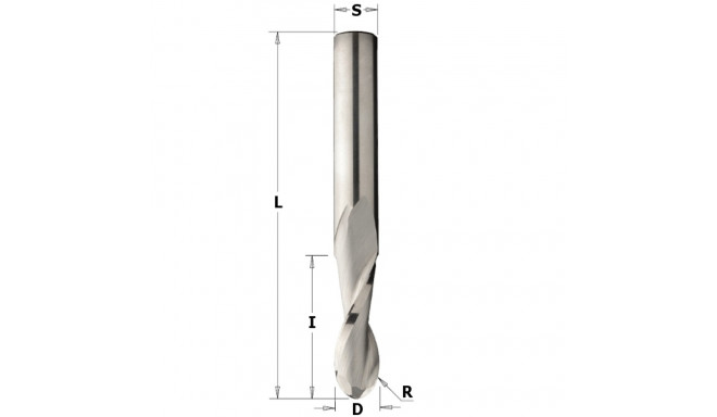 ROUND NOSE UPCUT SPIRAL BIT HWM Z2 S=8 D=8x32x80 R=4 RH