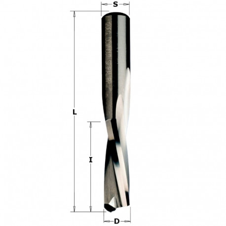 DOWN-CUT SPIRAL BIT SOLID HWM D=16X55X110 Z2 RH