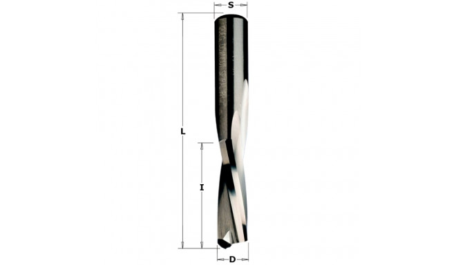 DOWN-CUT SPIRAL BIT SOLID HW D=8X42X80 Z2 RH