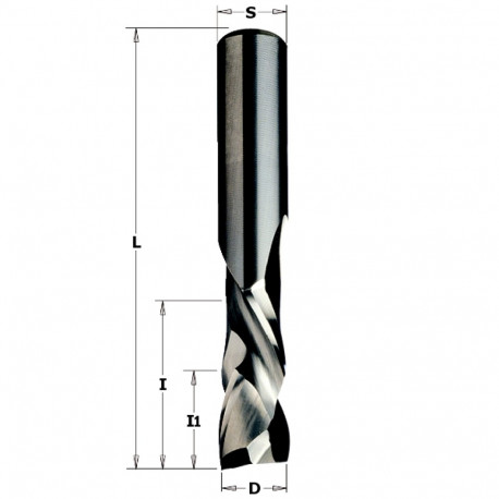 UP-DOWN CUT SC SPIRAL BIT D=10X7-42X90 Z2+2 RH