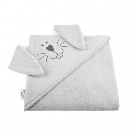 Bath cover EARS 80x80 Gray HARE (100% Cotton)