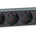 Intellinet 19" 1U Rackmount 7-Way EU 2-pin (CEE 7/3) PDU with Surge Protection, 16A, On/Off, Bu