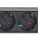 Intellinet 19" 1U Rackmount 7-Way EU 2-pin (CEE 7/3) PDU with Surge Protection, 16A, On/Off, Bu