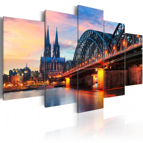 Seinapilt - Evening in Cologne - 100x50