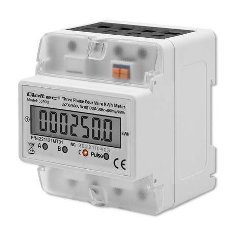 Kolmefaasiline elektrooniline elektriarvesti DIN-liistule 400V LCD 4P