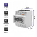 Three-phase electronic meter | energy consumption meter on DIN rail | 400V | LCD | 4P