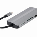 Adapter USB-C 8in1, HDMI, USB-C, PD, VGA, USB 3.1, 2.0, audio, card reader