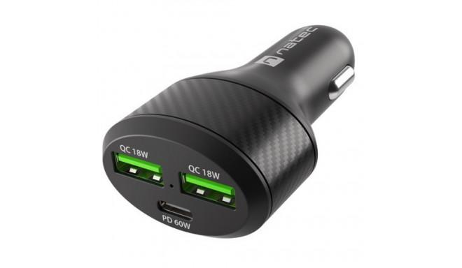Car charger 2x USB 1x USB-C QC 3.0
