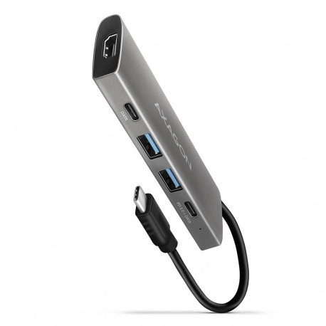 HMC-5G2 jaotur 2x USB-A + 2x USB-C + HDMI, USB-C 3.2 Gen 2 10Gbps, PD 60W, 13cm USB-C kaabel