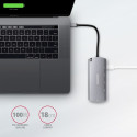 Hub HMC-6M2 USB-C 3.2 Gen 1 hub w. M.2 SATA + HDMI + GLAN + 2x USB-A + PD 100W