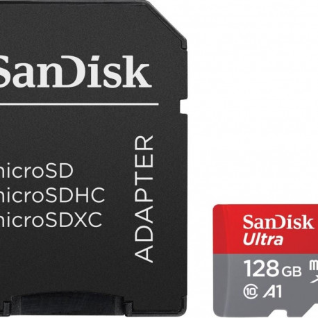 SanDisk Ultra 128GB microSDXC UHS-I Memory Card with Adapter (140MB/s, A1)