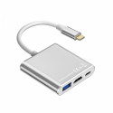 TB USB-C hub 3in1 HDMI/USB/USB-C PD, silver