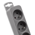 Qoltec extension cord 5 sockets 1.8m, grey