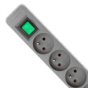 Power strip 5 sockets, 1.8m, Grey