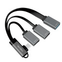 LogiLink USB hub USB-C (M) - 3xUSB-A (F) 0,15m