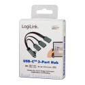 LogiLink USB hub USB-C (M) - 3xUSB-A (F) 0,15m