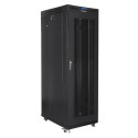 Installation standing cabinet rack 19-inch 800x1000 black perforated door LCD (Flat pack)