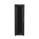 Installation cabinet rack 19 42U 800x1200 black, glass door LCD (Flat pack)