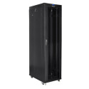 Installation cabinet rack 19 47U 800x1000 black, glass door LCD (Flat pack)