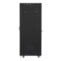 Installation cabinet rack 19 37u 600x800 black, black glass door lcd (Flat pack)