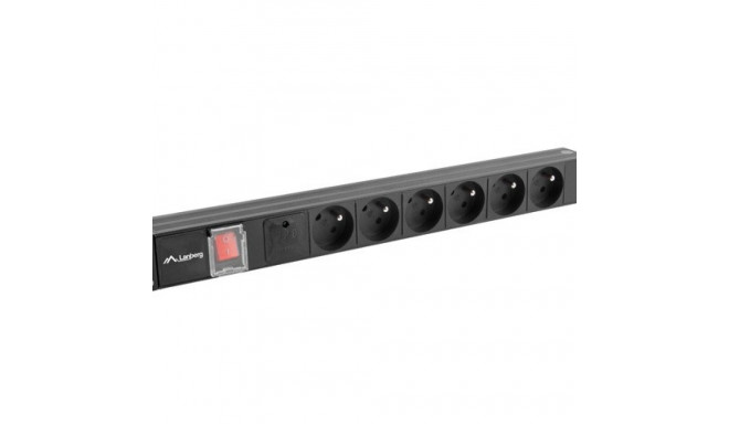 Power strip PDU rack 19 inch 1U 16A 6X 230V PL 2m black